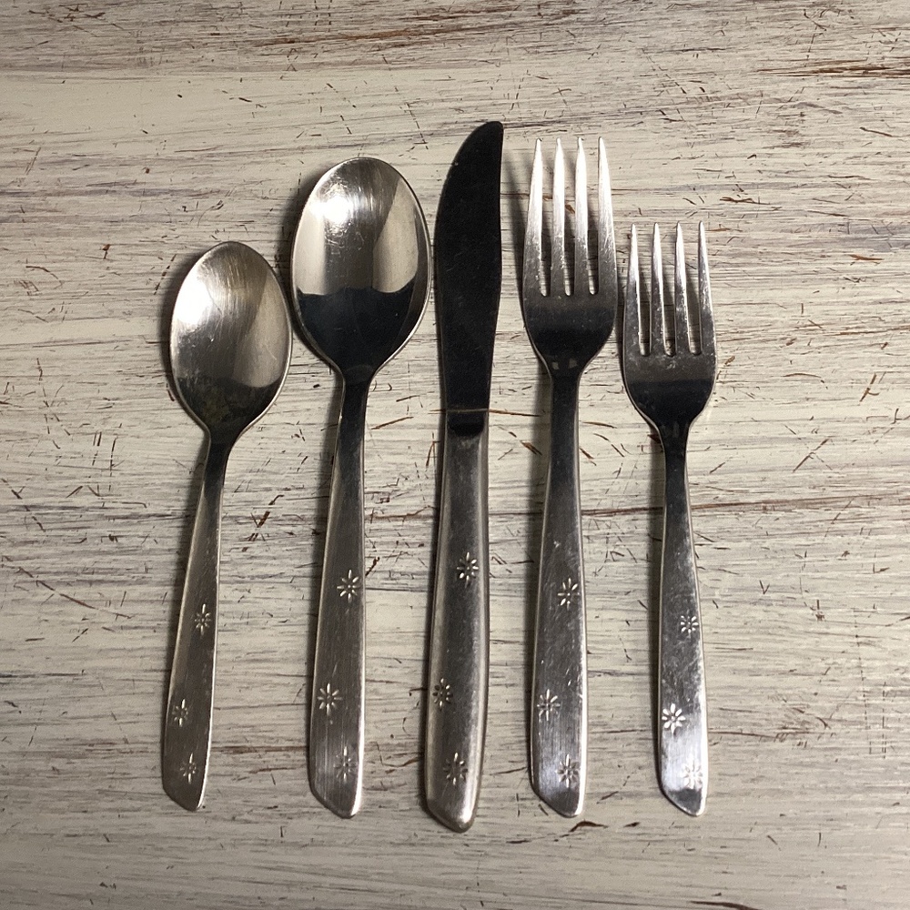 MCM Stainless  NIGHT SKY ATOMIC STARS Complete Set of 6 (30 pieces)